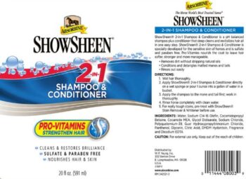 Absorbine ShowSheen 2in1 Shampoo & Conditioner 591 ml